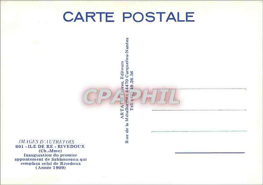 Sablanceaux — Einweihung der ersten Mole — Images d'Autrefois, Nantes - Rückseite