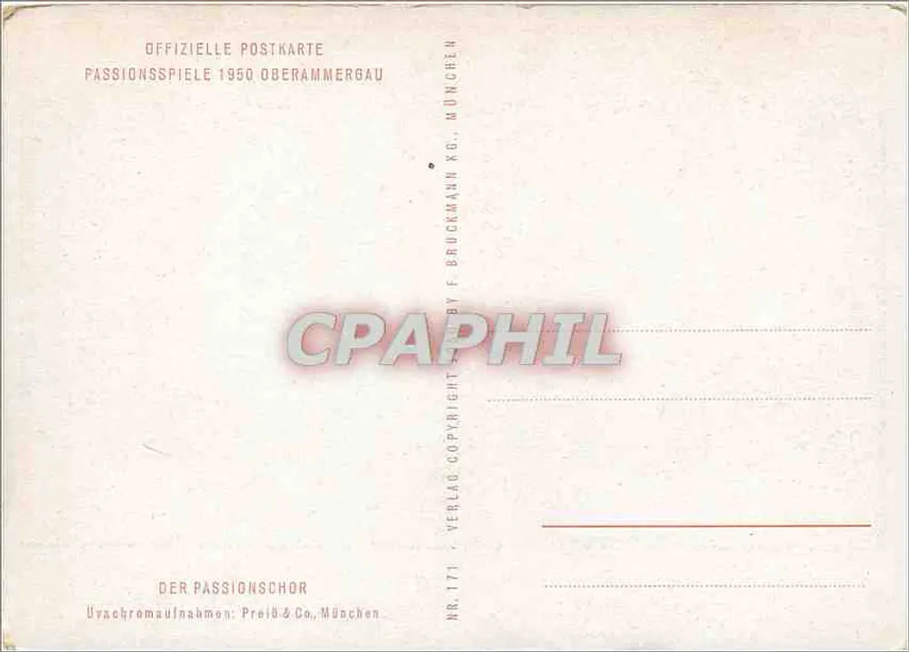 Passionsspiele 1950 — Oberammergau — Verlag F. Bruckmann & Co. - Rückseite
