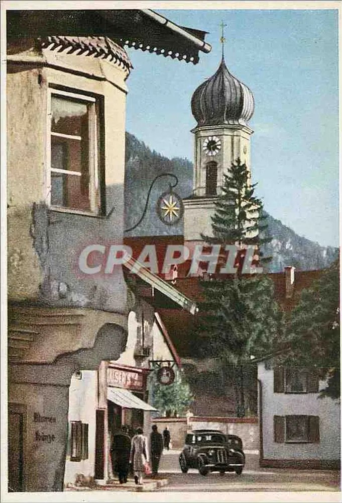 Oberammergau — Dorfstraße — editor: Geb. Schubert, Bahn- und Kunststruck - Frente
