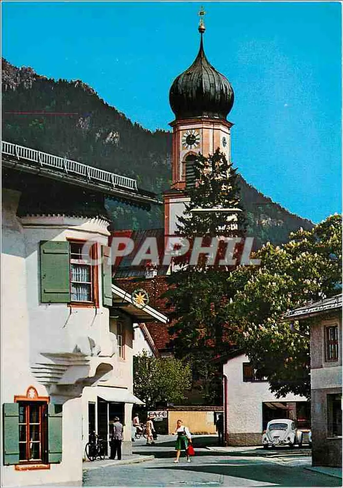 Oberammergau — Pfarrkirche St. Peter und Paul — Verlag Huber, Nr. 8696 - Vorderseite