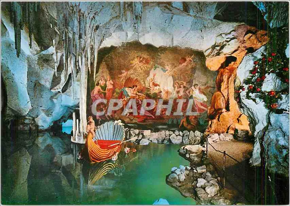 Gruta azul de Linderhof — pintura mural e barco — editor Kienberger, n°311 - Frente