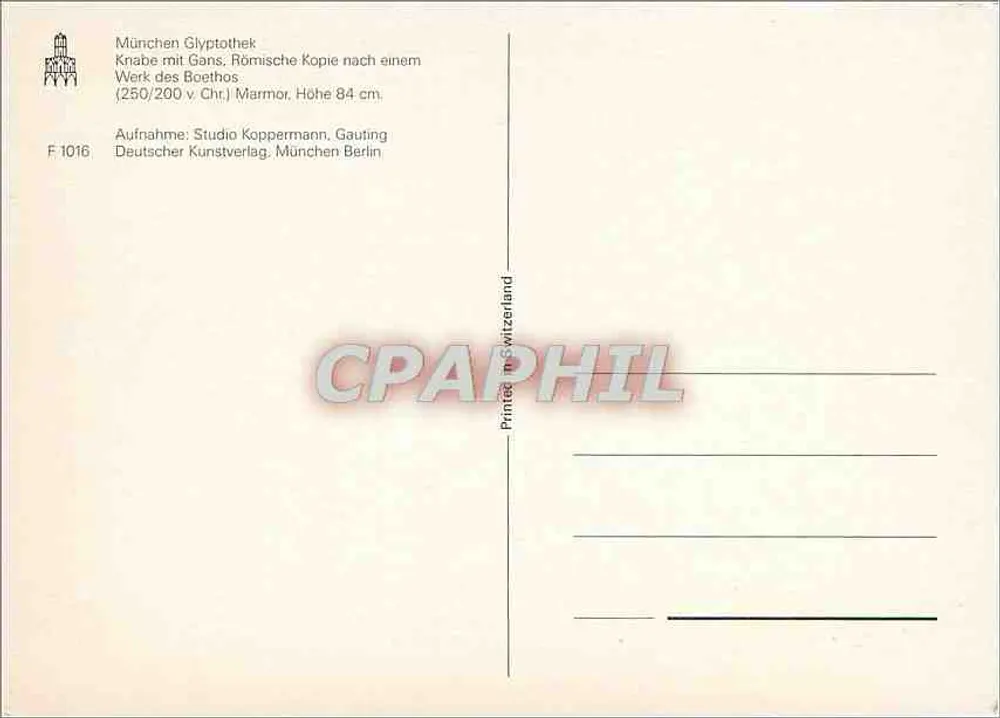 Jongen met eend — Romeinse kopie van de tweede eeuw v.C. — Deutscher Kunstverlag, München - Achterkant