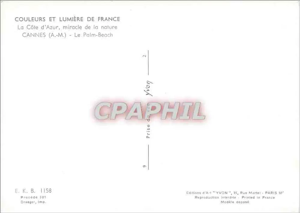Cannes (A.-M.) - Le Palm-Beach — Éditions d'Art 'YVON', Paris - Rückseite