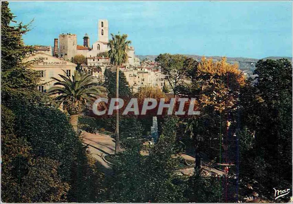 Grasse — Panoramablick mit Kirche und Palmenhain — Éditions Fragonard - Vorderseite