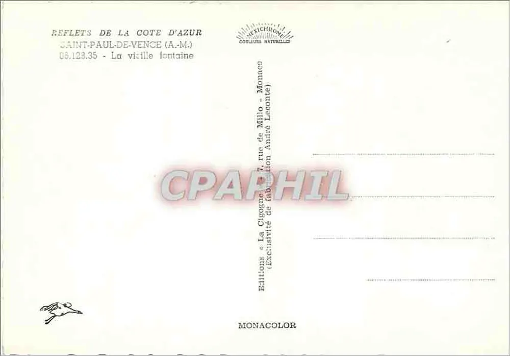 Saint-Paul-de-Vence — Die alte Fontäne — Éditions Iris - Rückseite