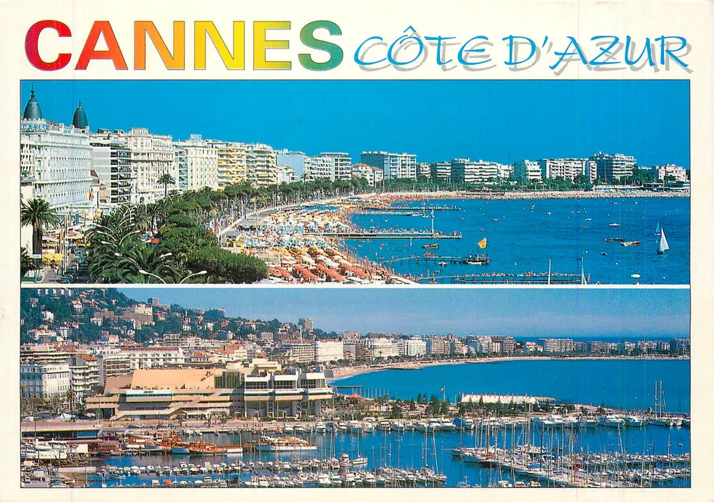 CANNES CÔTE D'AZUR — Panoramablick auf die Strandpromenade und den Hafen — Les Editions Giletta, NICE - Vorderseite