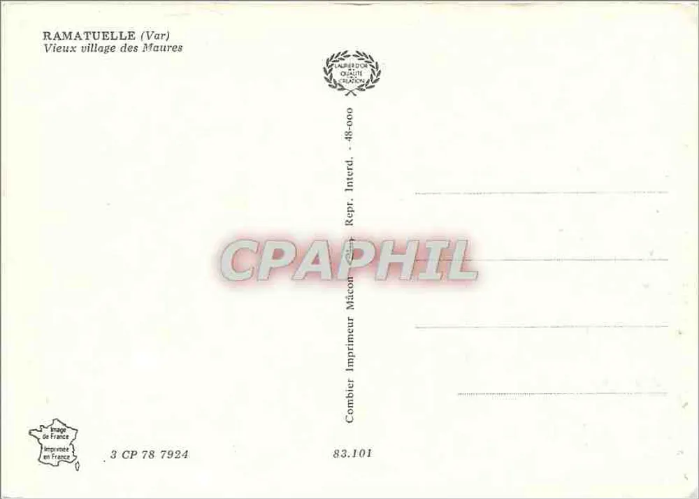 Ramatuelle — Altes Dorf der Maures — Drucker Combier - Rückseite