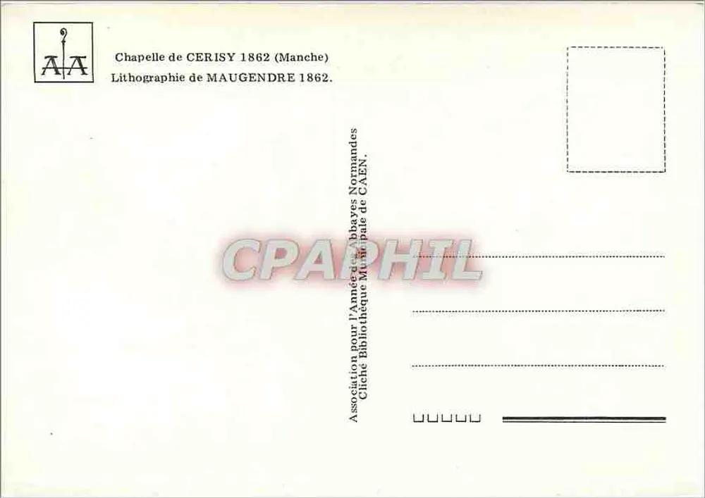 Capela de Cerisy — 1862 — Litografia de Maugendre - Verso