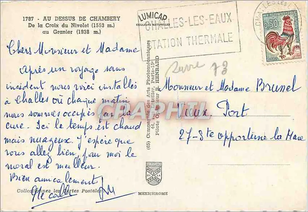 Luftbild von Croix du Nivolet — Chamalles-les-Eaux — Verlag IRIS - Rückseite