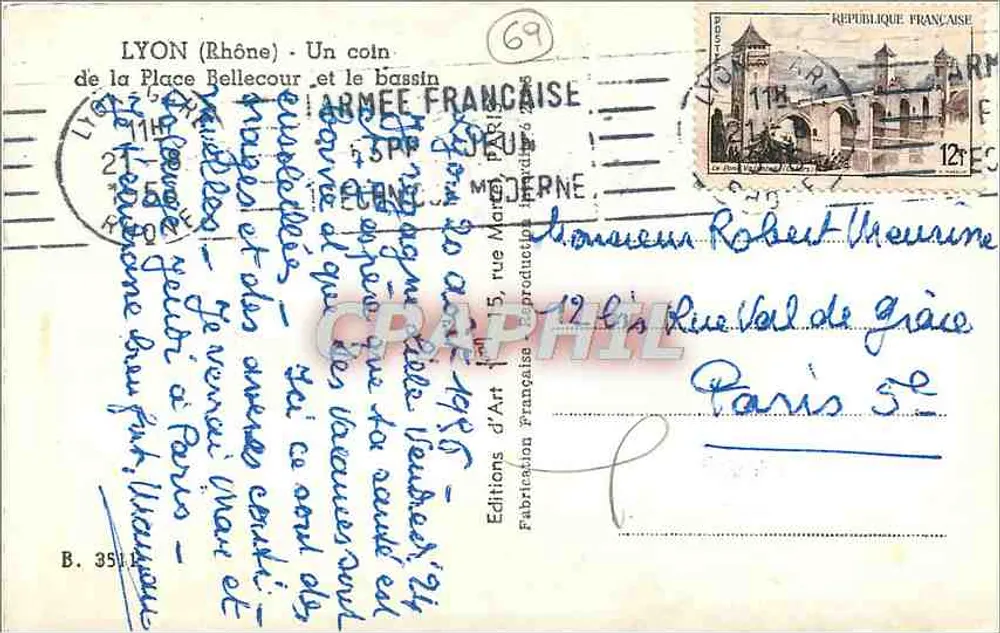 Place Bellecour — Lyon — Éditions d'Art Moderne - Rückseite