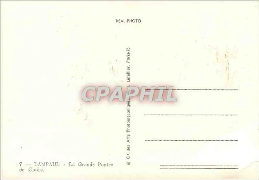 Lampaul - A Grande Viga de Glória — Cie des Arts Photomécaniques, Paris - Verso