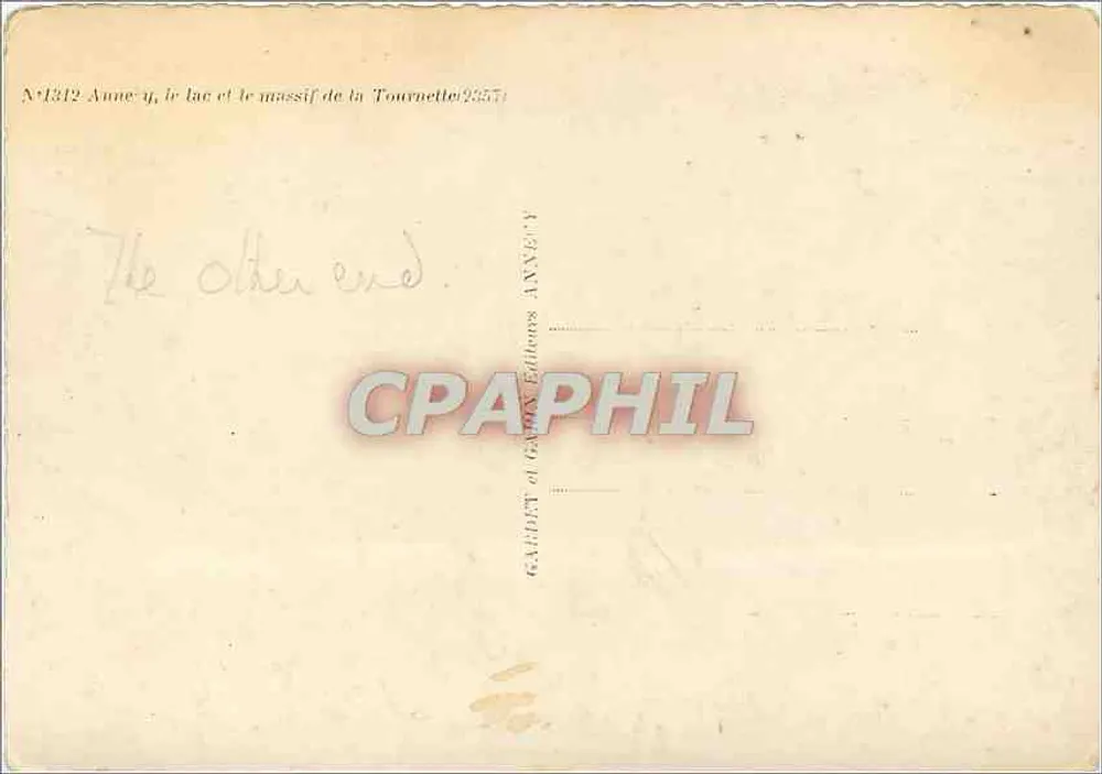 See Anney und der Tournette-Massiv — Cabinet d'Images Annecy, n°1312 - Rückseite