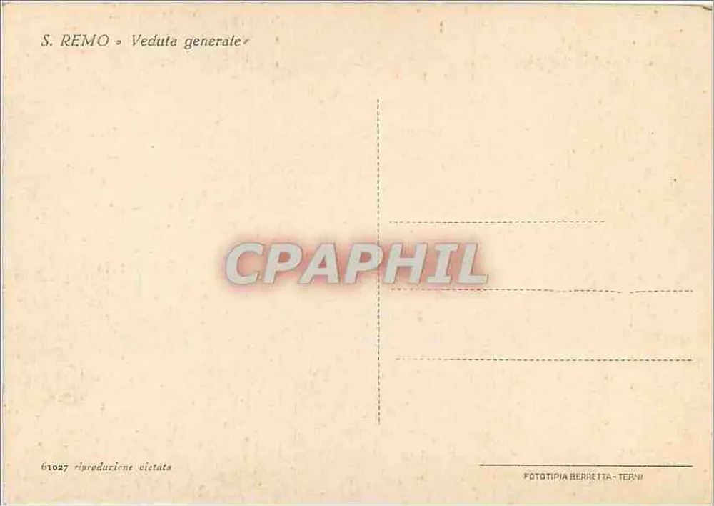 S. Remo — Vista geral — Fototipia Berretta-Terni - Verso