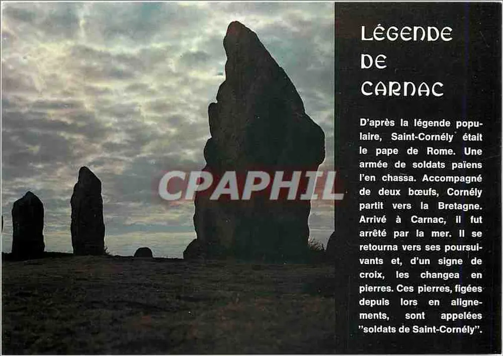 Lenda de Carnac — Carnac, Bretanha — Editor Art JOS, Le Doaré - Frente