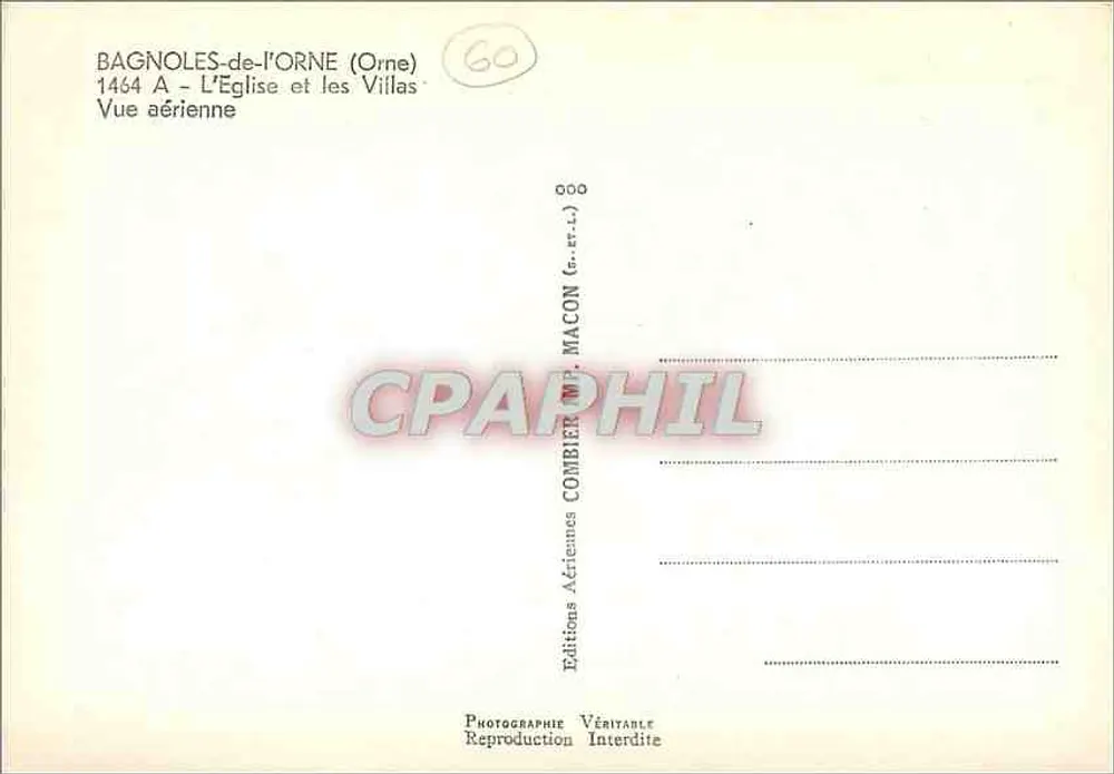Bagnolles-de-l'Orne — Die Kirche und die Villen — Éditions Aériennes Combier - Rückseite