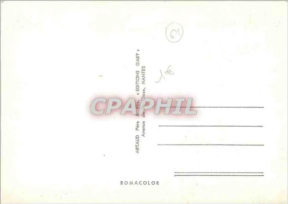 Orne — Carta postal panorâmica com mapa e vistas de locais — Edições Artaud & Gaby, Nantes, N°61 - Verso