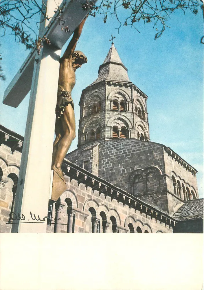 Orcival (Puy-de-Dôme) — Igreja romana (século XII) — Fotografias Albert Modier, n° 10.276 - Frente