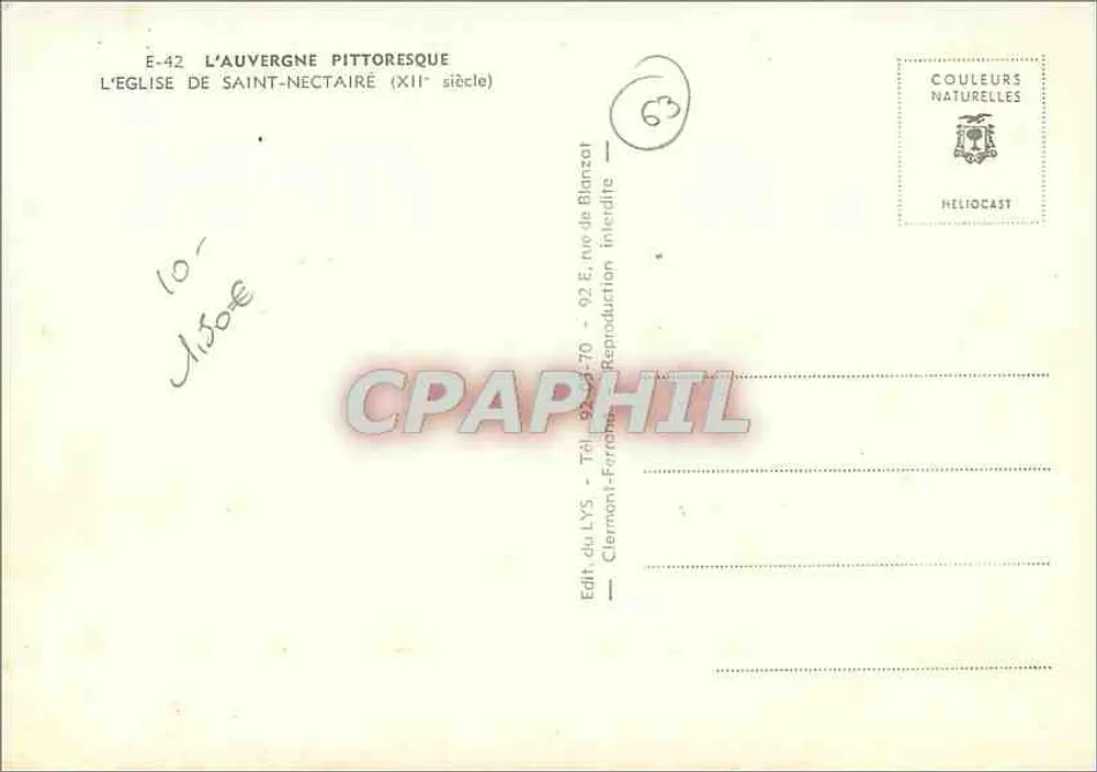Die Kirche von Saint-Nectaire — 12. Jahrhundert — Verlag LYS - Rückseite