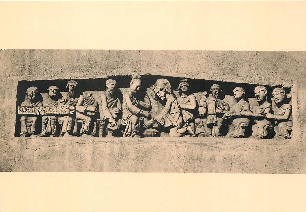 Clermont-Ferrand — Bas-relief do XIIIº século — O Lavamento dos Pés dos Apóstolos — Editor Monnier - Frente