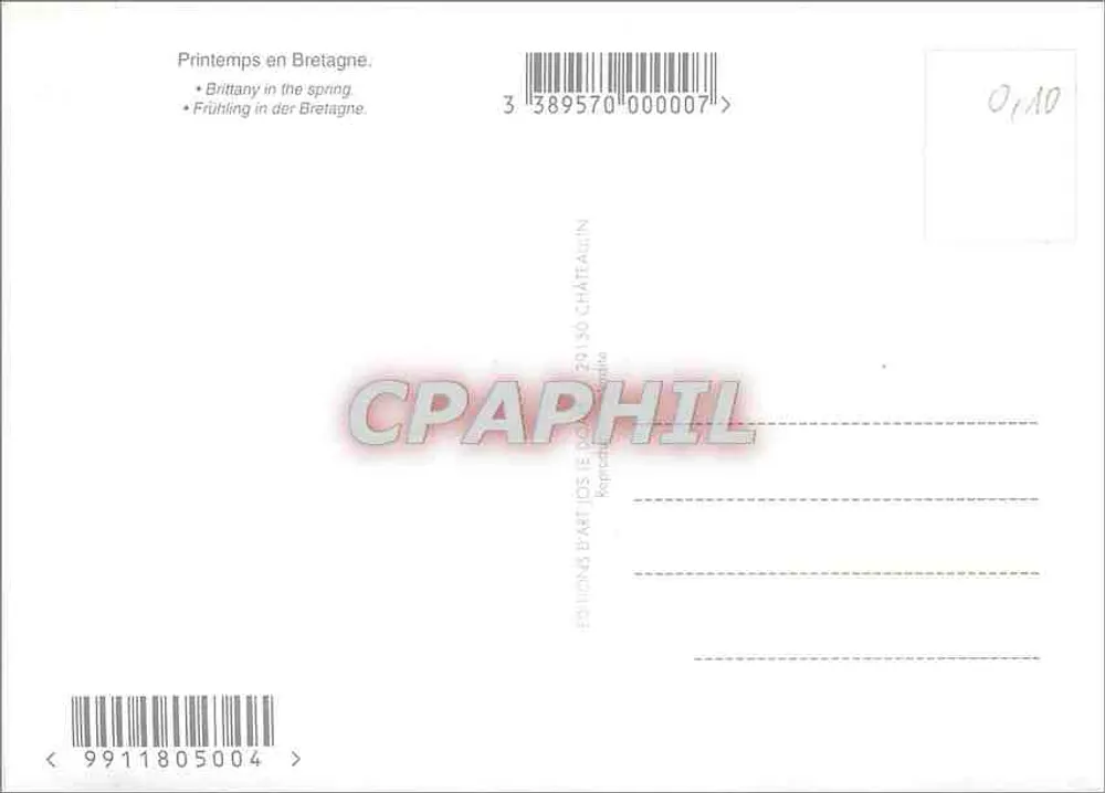Retagne — Primavera na Bretanha — Edições de Arte Jos. E. Docteur, n° 9911805004 - Verso