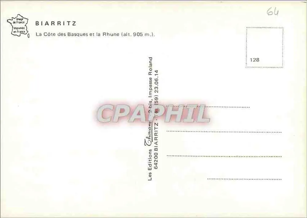Biarritz — A Costa dos Bascos e a Rhune (alt. 905 m.) — Edições Roland - Verso