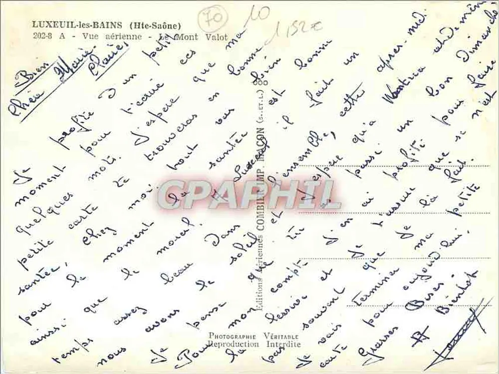 LUXEUIL-les-BAINS (Hte-Saône) — Luftbild — Verlag: Editions Véritable - Rückseite