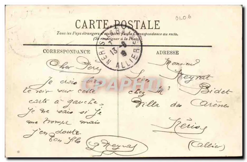 Umgebung von Vichy — Route des Malavaux — Überschreiten eines Flussufers — LL. — Nr. 110 - Rückseite