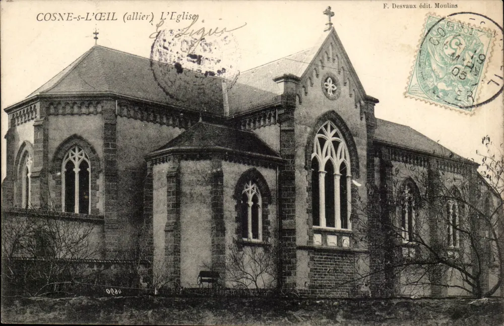 Cosne-s-L'Eil (Allier) — A Igreja — F. Desvaux editor. Moulins - Frente