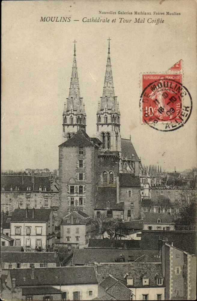 Moulins — Kathedrale und die missgestaltete Turm — Neue Galerien Mathiaux Brüder Moulins - Vorderseite