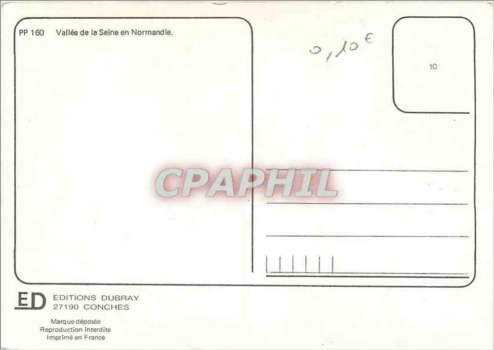 Seine-Tal in der Normandie — Éditions Dubray, PP 160 - Rückseite