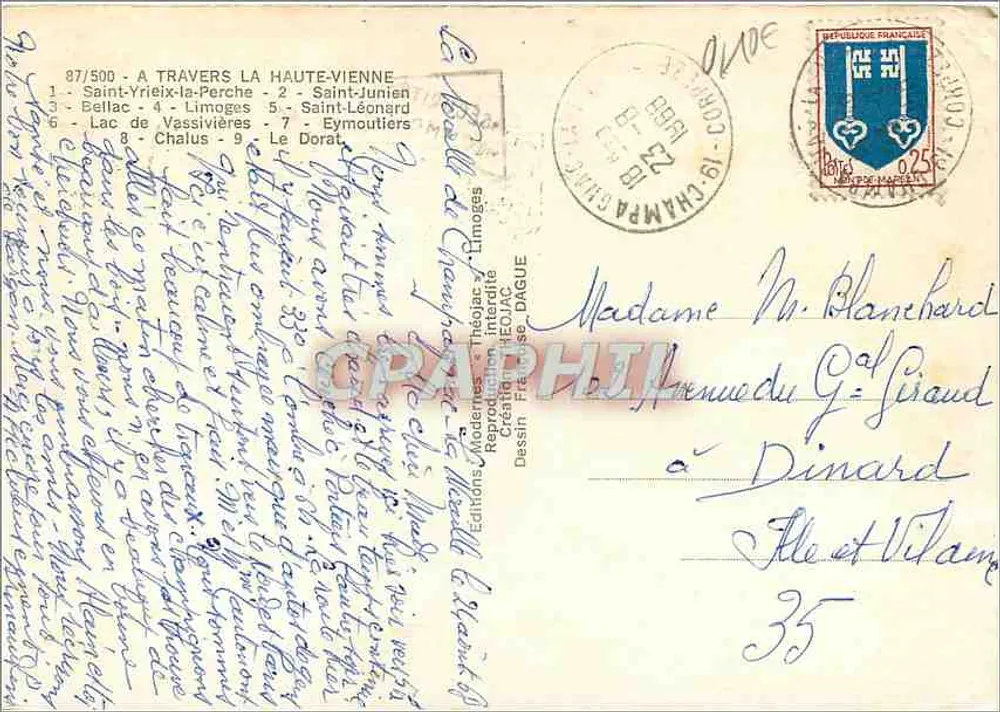 Haute-Vienne — Limousin — Éditions Dague, n°87/500 - Rückseite