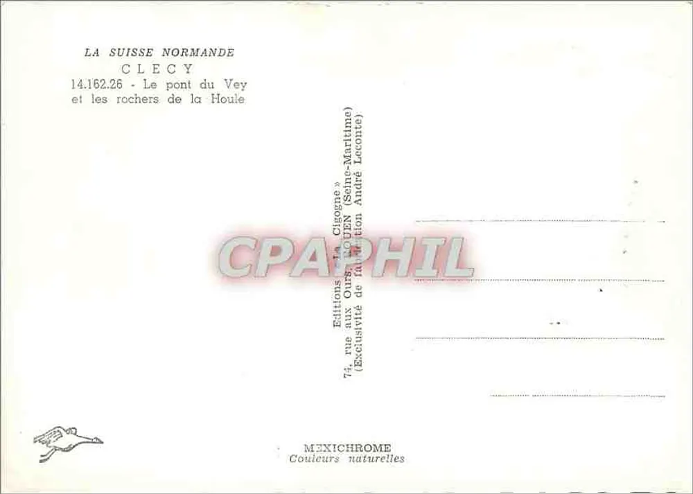 Der Vey-Brücke und die Houle-Felsen — Schweiz der Normandie — Editions "La Cigogne" - Rückseite