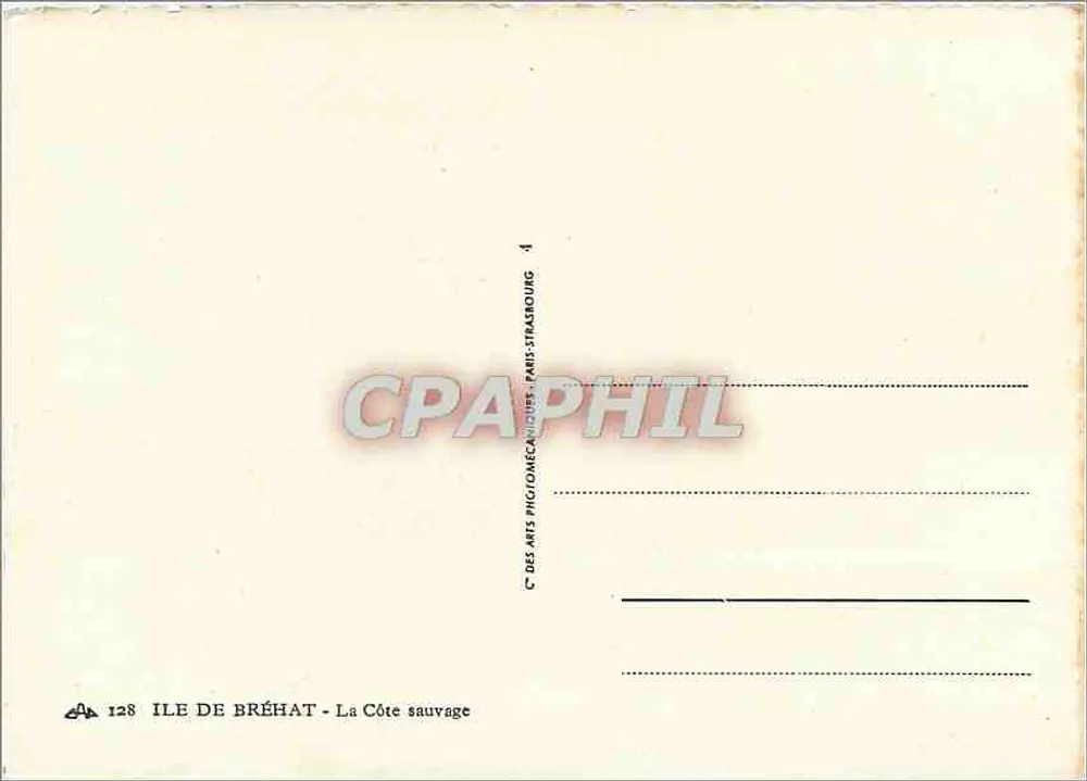 Wyspa Bréhat — La Côte sauvage — Cie des Arts Phicomécaniques, Paryż-Strasburg - Rewers