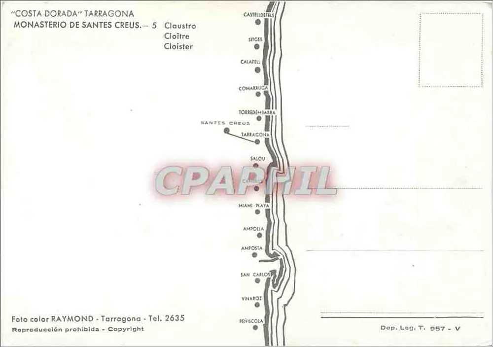 Cloister do Mosteiro de Santes Creus — Tarragone — Editor Raymond - Verso