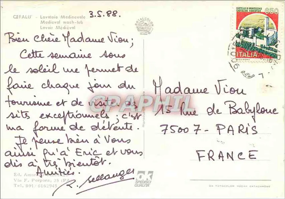 सिफालू के मध्ययुगीन लावाटोई — एड. अमोरोसो, विया एफ. पोर्पोरा, 25 (पीए) - पीछे