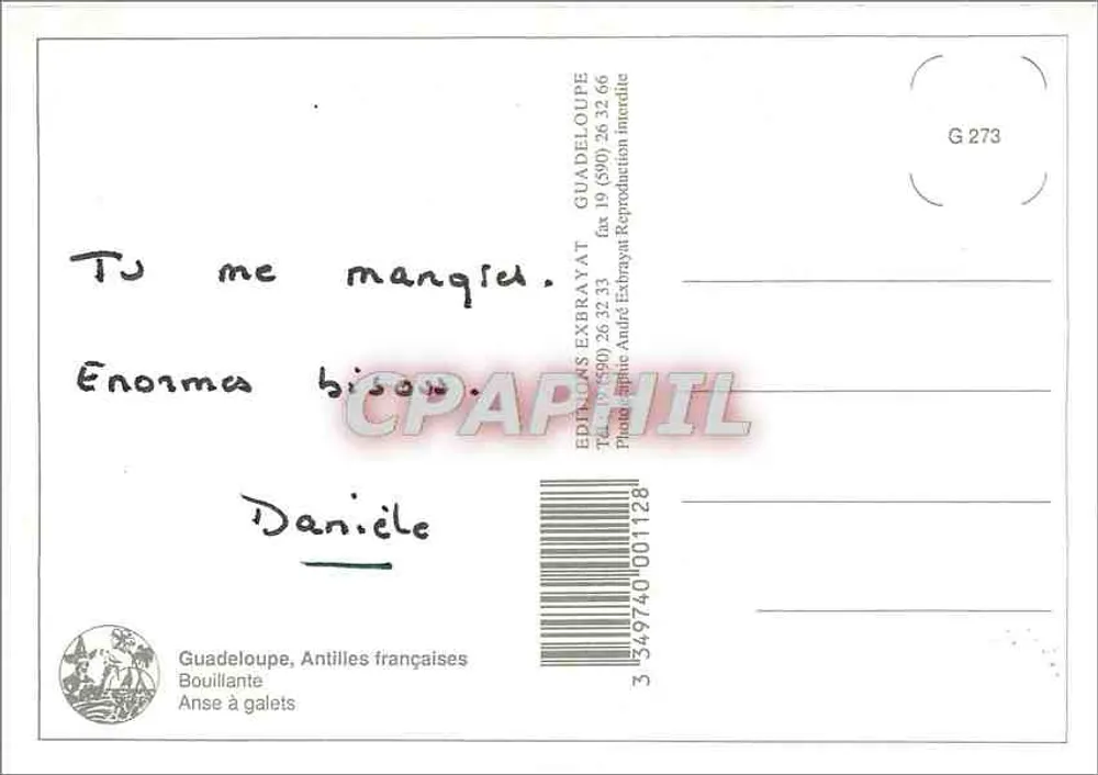 Anse à Galets — Guadeloupe — Exbrayat-Editionen - Rückseite