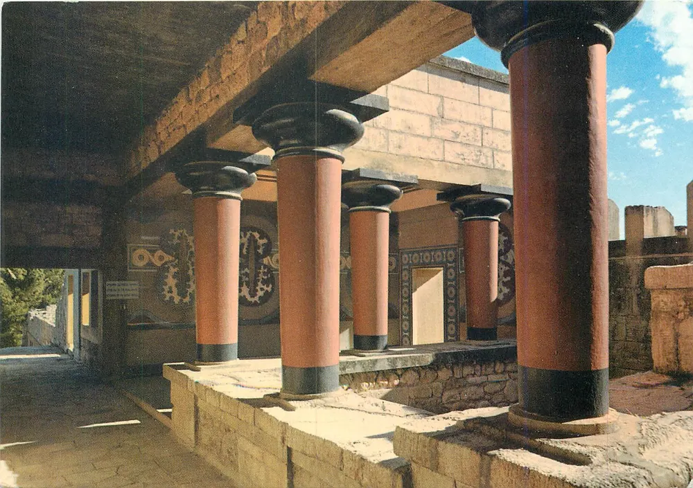 Knossos — O Palácio. A sala das colunas — Editor: Διακάνης & Υιός - Frente