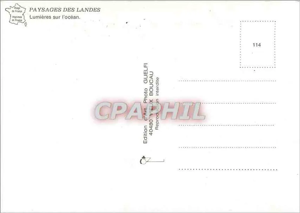 Lichter über das Meer — PAYSAGES DES LANDES — Édition d'Art Photo GUELFI - Rückseite