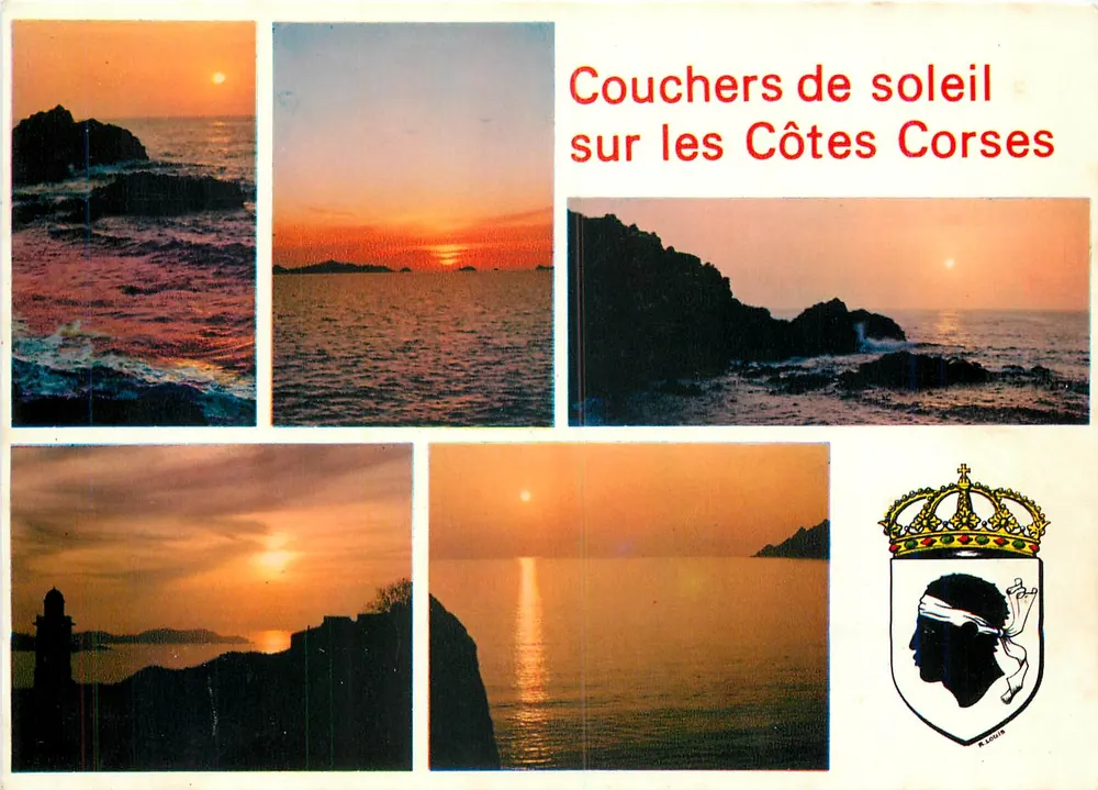 Pôr do sol nas Costas da Córsega — R. LOUIS — editor não visível - Frente