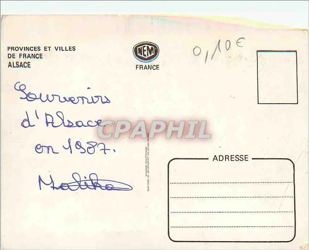 Alsace — Route du Fromage et Route de la Corpe Frite — NEMV France - Verso