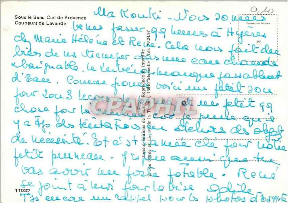 Coupes de Lavande — Sous le Beau Ciel de Provence — Société d'Éditions de la Trinité - Verso