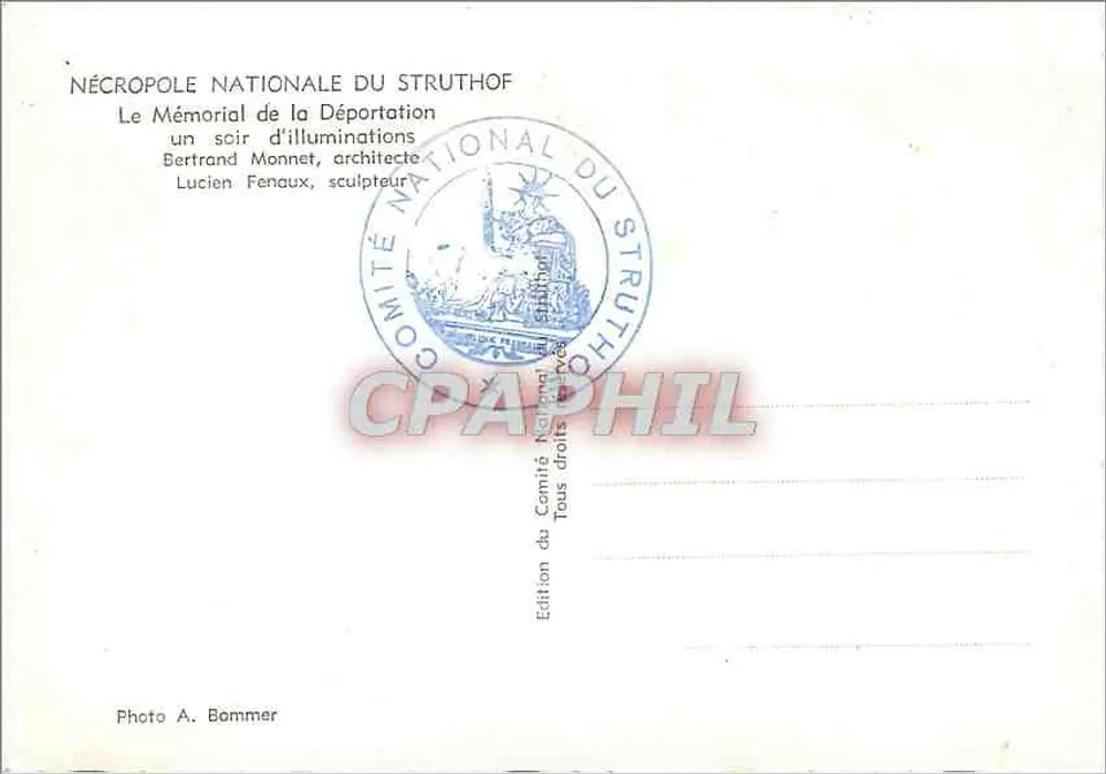Nationale Necropolis von Struthof — Gedenkstätte der Deportation — Ausgabe des Nationalen Komitees von Struthof - Rückseite