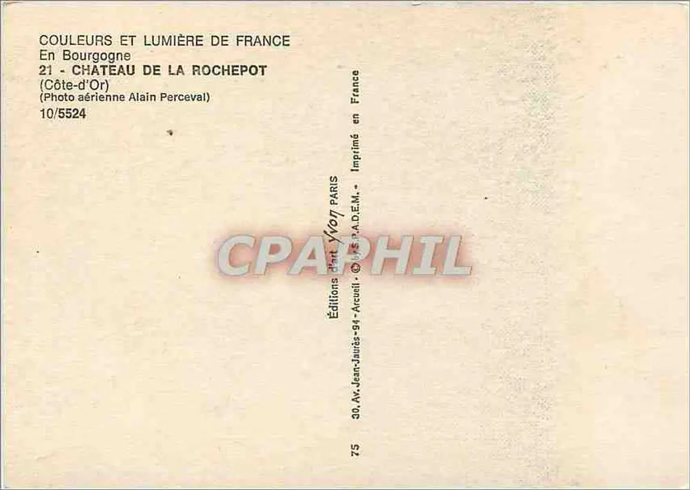 Castelo de La Roche pot — Côte-d'Or — Edições Jean-Jaures-94 - Verso