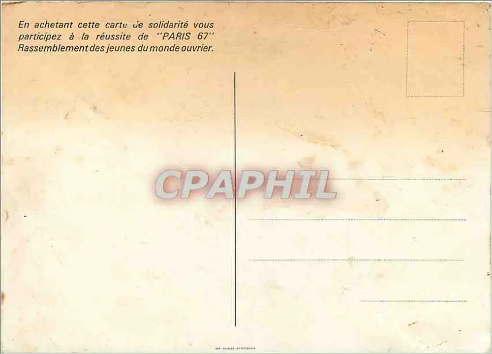 Paris 67 — Rassemblement des jeunes du monde ouvrier — éditeur Joc, Philippe Tine - Verso