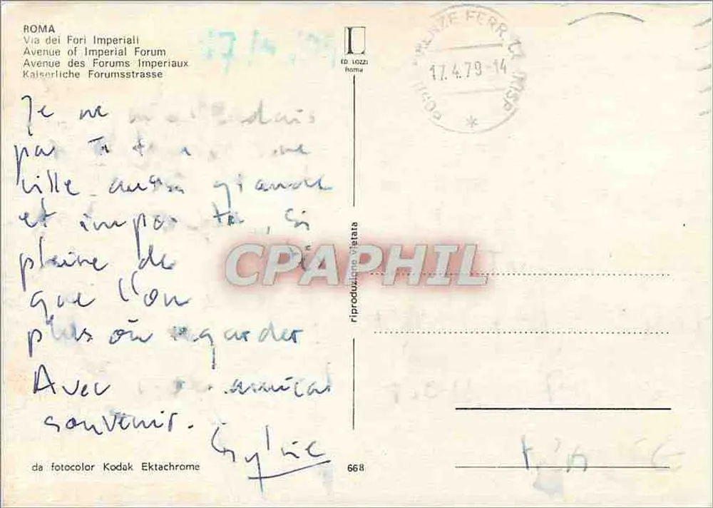 रोम — आईम्पेरियल फोरम — एड. लोज़ि, संख्या 668 - पीछे
