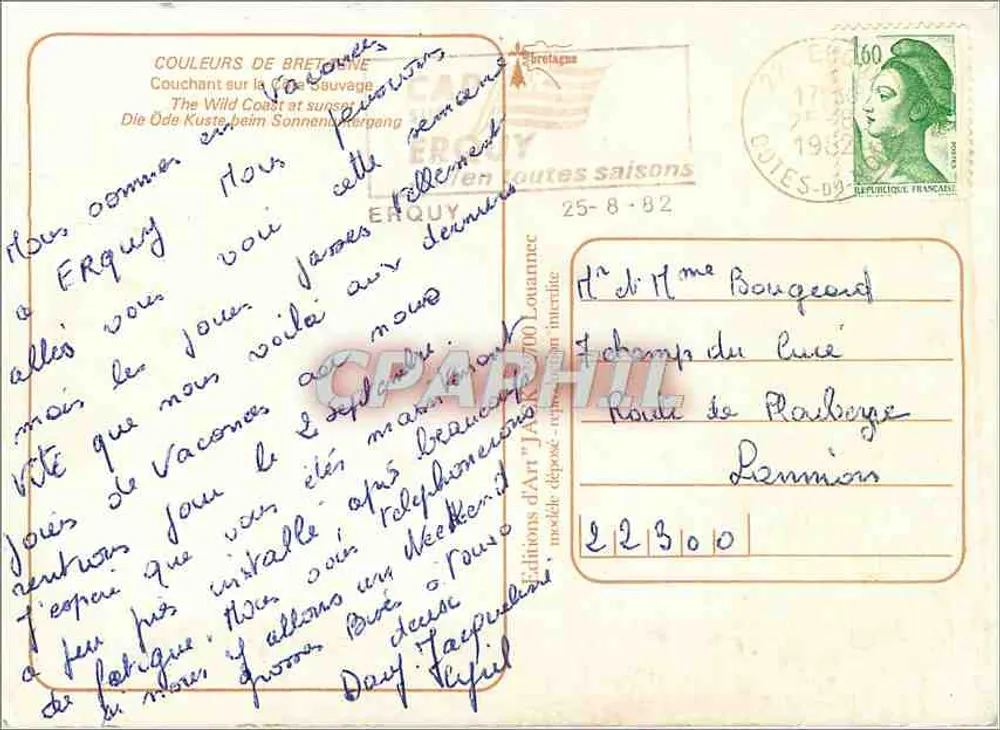 Vue da costa selvagem de Erquy — Edições d'Art J.700 Louanne — n° 700 - Verso