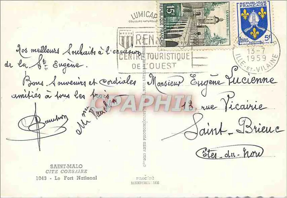 Cap Fréhel — Fort National — Éditeur Lumicap - Verso