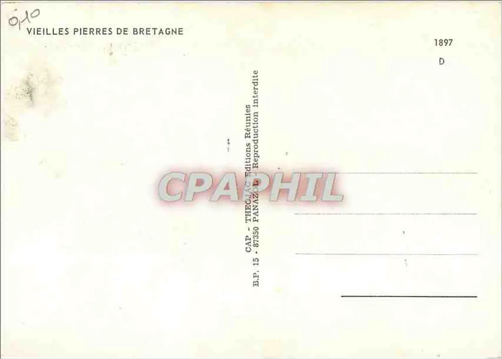 Velhas pedras da Bretanha — série de 7 castelos e monumentos — CAP - THECRAAC Éditions Réunies - Verso