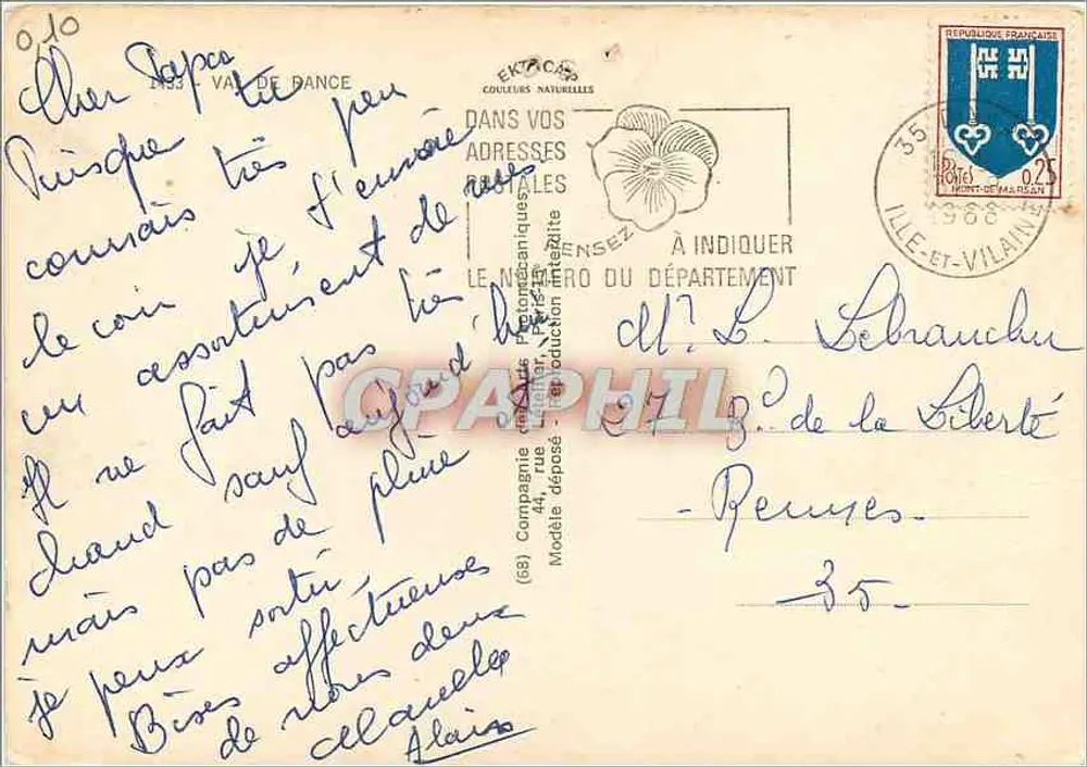 Val de Rance — paysages et sites — EKTA-COULEURS NATURELLES - Verso