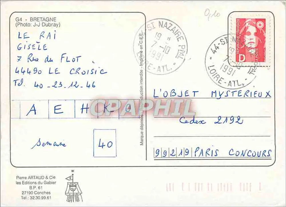 Bretanha — paisagens costeiras e monumento megalítico — Pierre Artaud & Cie, Conches - Verso